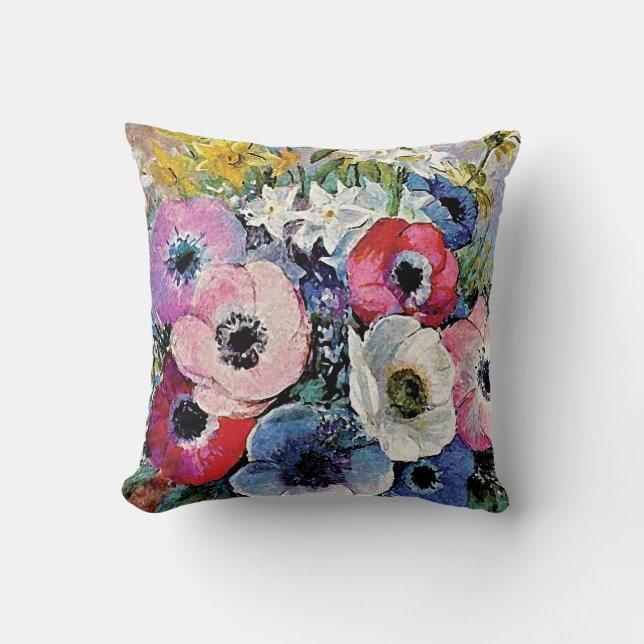 Odilon Redon Anemoner Blommor - Symbolism Fin Kons Kudde (Framsida)