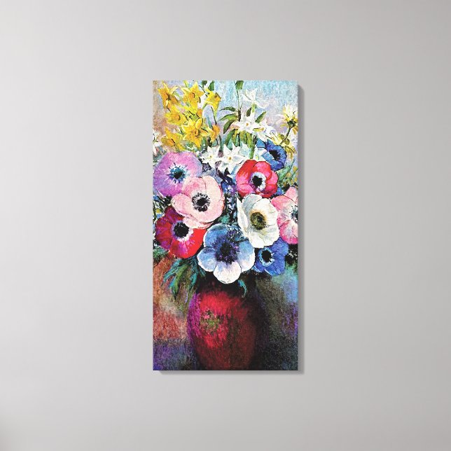 Odilon Redon Anemones - Fine Art Symbolism Canvastryck (Framsida)