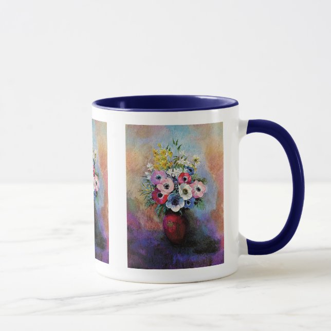 Odilon Redon Anemones - Fine Art Symbolism Mugg (Höger)