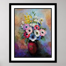 Odilon Redon Anemones - Fine Art Symbolism Poster