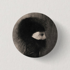 Odilon Redon. Armor. Mörk kvinna ansikte. Symbolis Knapp