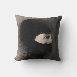 Odilon Redon. Armor. Mörk kvinna ansikte. Symbolis Kudde