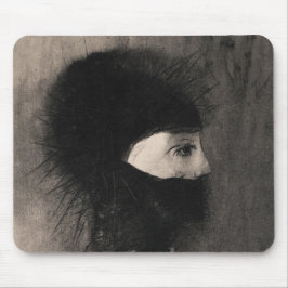 Odilon Redon. Armor. Mörk kvinna ansikte. Symbolis Musmatta