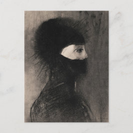 Odilon Redon. Armor. Mörk kvinna ansikte. Symbolis Vykort