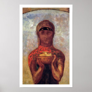 Odilon Redon - bägare av gåta - andlig konst Poster