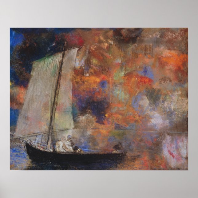 Odilon Redon, blommor, målning Poster (Framsidan)