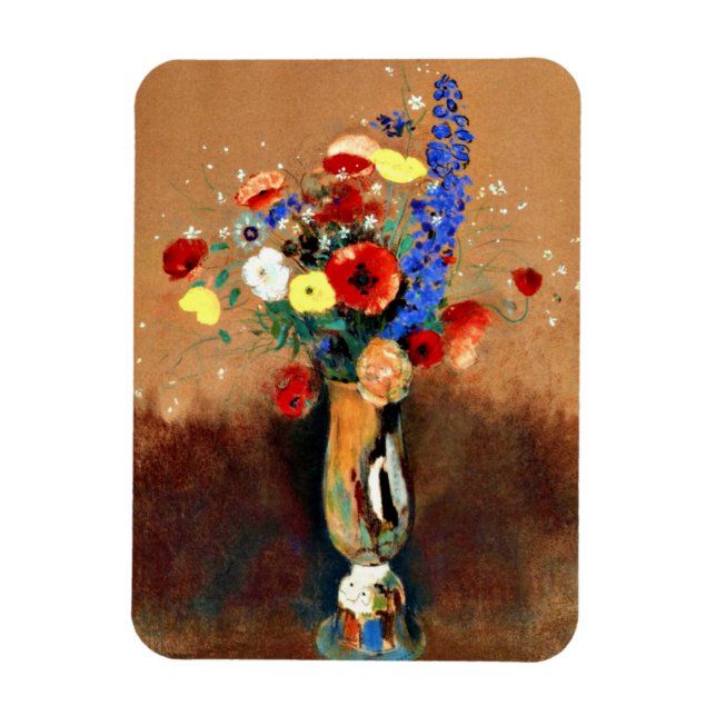Odilon Redon - Bouquet av Wildblommor i Vas Magnet (Vertikal)