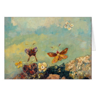 Odilon Redon Butterflies Vintage Symbolism Art OBS Kort