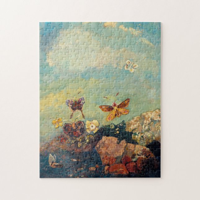 Odilon Redon Butterflies Vintage Symbolism Art Pussel (Vertikal)