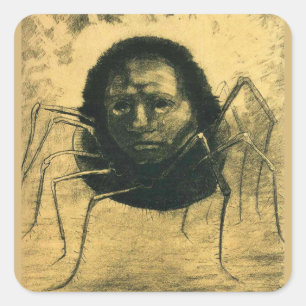 Odilon Redon, Den gråtande spindeln, Fyrkantigt Klistermärke