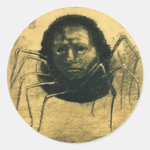 Odilon Redon - den Gråtande spindeln, Runt Klistermärke
