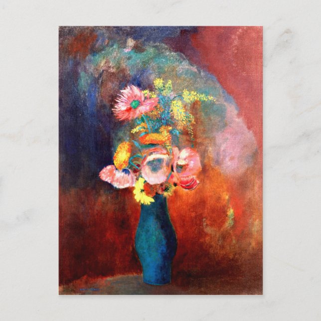 Odilon Redon - Etheral Vas of Flowers Vykort (Framsida)