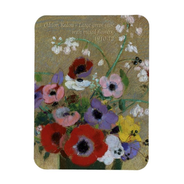 Odilon Redon Flowers CC0551 Fridge Art Collection Magnet (Vertikal)