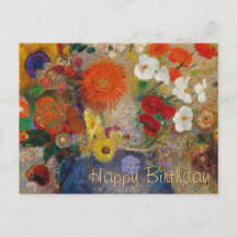 Odilon Redon Flowers CC0601 Postkort för födelseda
