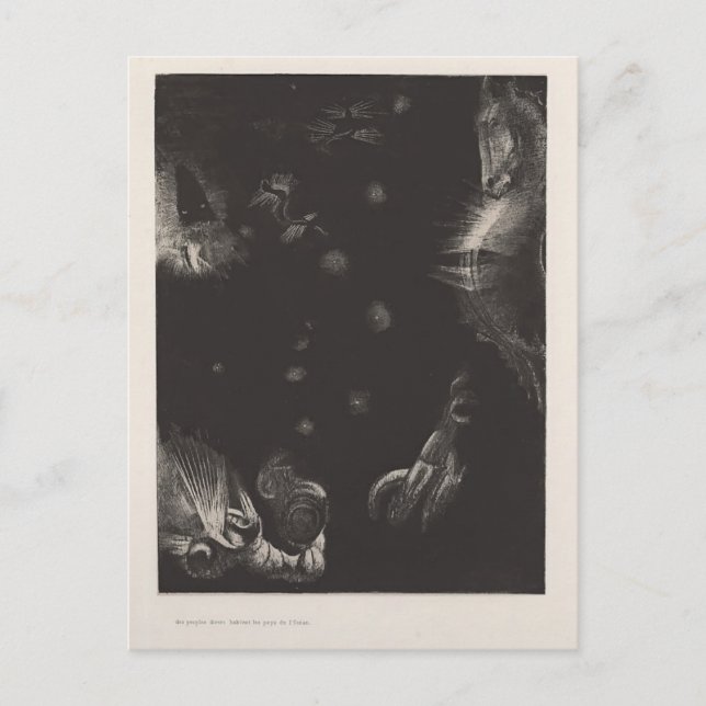 Odilon Redon Invånare i land i oceanen Vykort (Framsida)