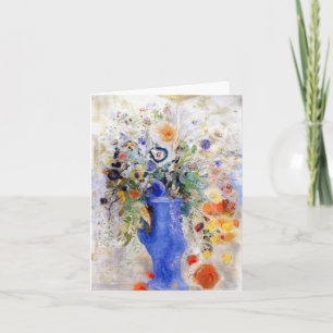 Odilon Redon - Large Bouquet i Pastel Blue Vas Kort