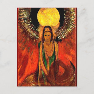 Odilon Redon-målning, The Flame (brandgudinna) Vykort