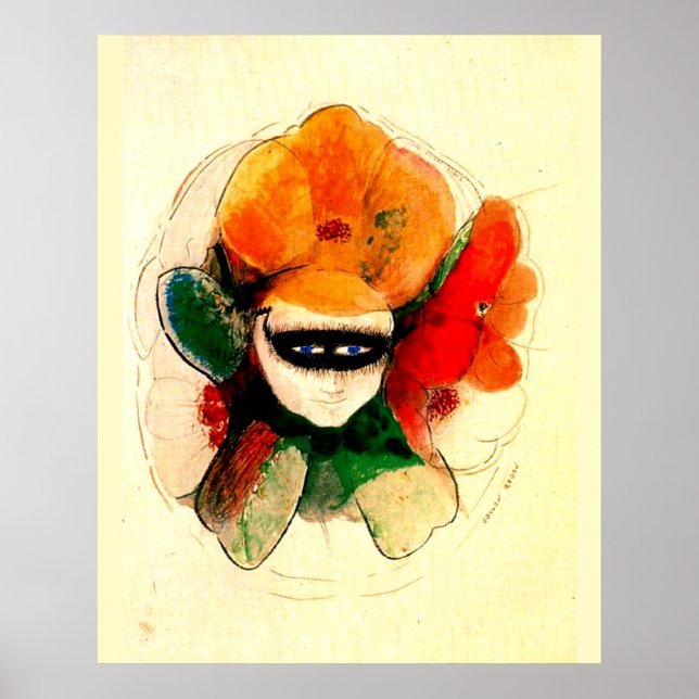 Odilon Redon - "Mask Anemone", abstrakt konst Poster (Framsidan)