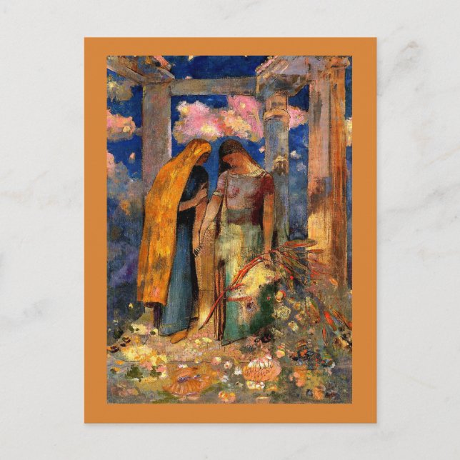 Odilon Redon - Mystiskt samtal Vykort (Framsida)