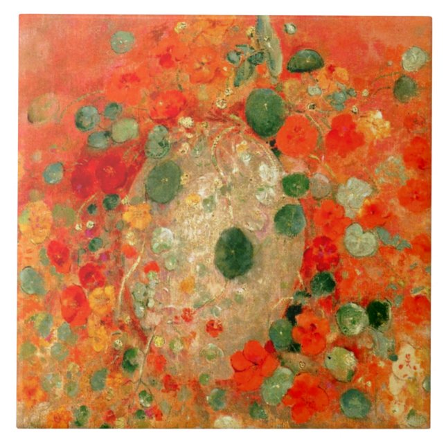 Odilon Redon - Nasturtiums Kakelplatta (Framsidan)