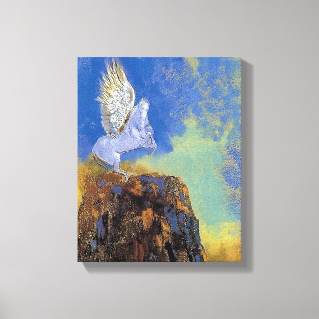 Odilon Redon Pegasus - grekisk mytologi symbolism Canvastryck (Framsida)