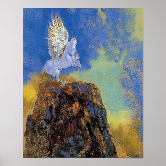 Odilon Redon Pegasus - grekisk mytologi symbolism Poster (Framsidan)