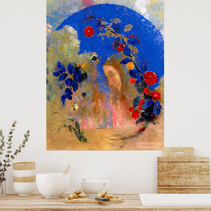 Odilon Redon - Profil under en Arch Poster