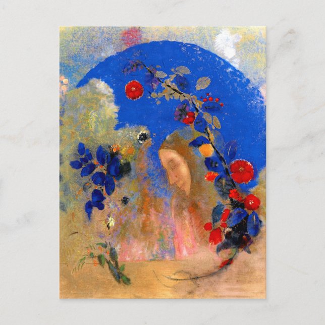 Odilon Redon - Profil under en Arch Vykort (Framsida)