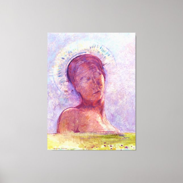 Odilon Redon, slutna ögon 1889 Canvastryck (Framsida)