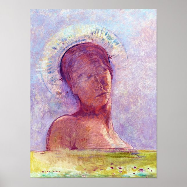 Odilon Redon, slutna ögon 1889 Poster (Framsidan)