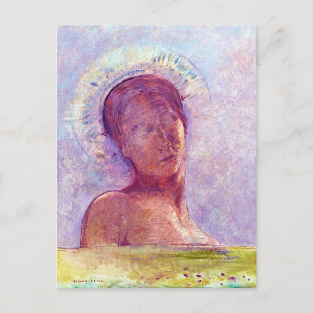 Odilon Redon, slutna ögon 1889 Vykort (Framsida)