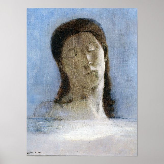 Odilon Redon, slutna ögon 1890  Poster (Framsidan)