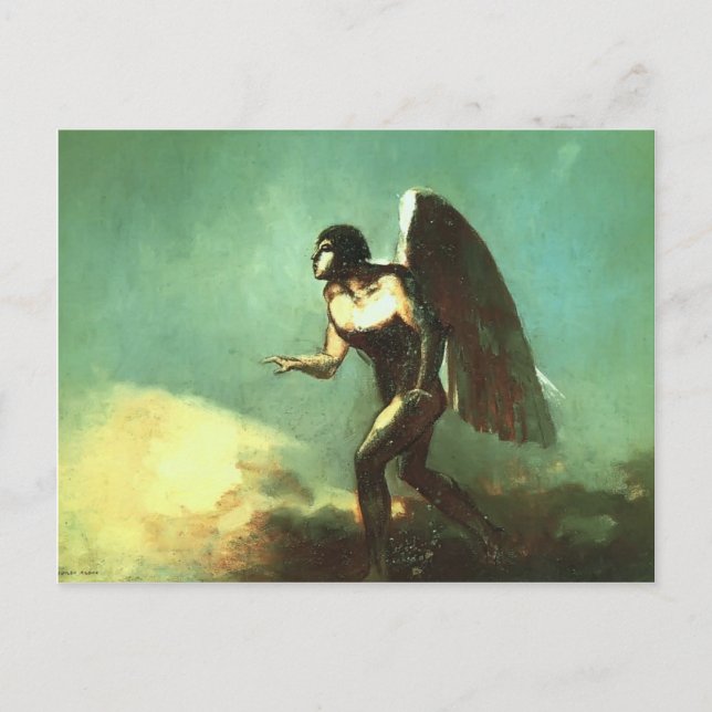 Odilon Redon- the Winged Man (The Fallen Angel) Vykort (Framsida)