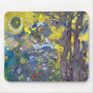 Odilon Redon Träd på en Gult Musmatta