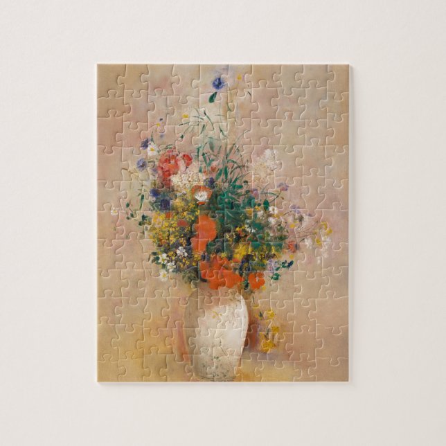 Odilon Redon: Vas of Flowers (Rosa Background) Pussel (Vertikal)
