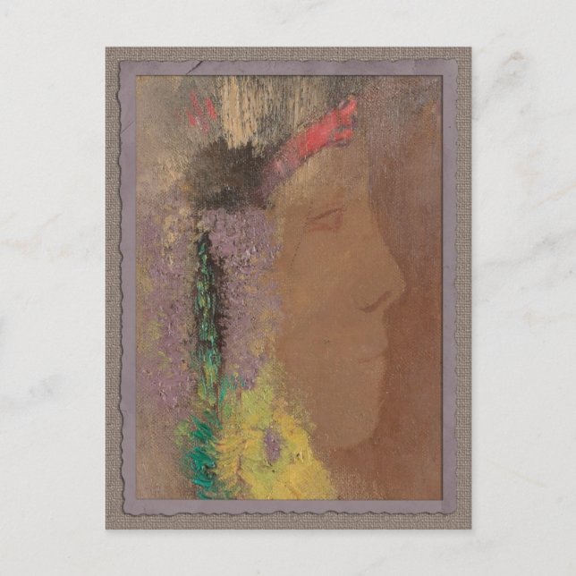 Odilon Redon Woman med blommorna CC0085 Vykort (Framsida)
