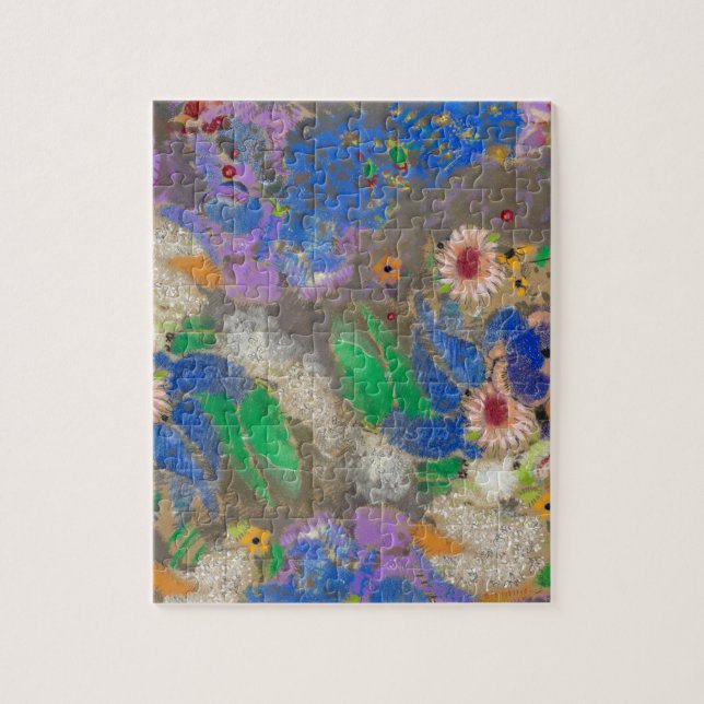 Odilon Redon's abstract flower background. Pussel (Vertikal)