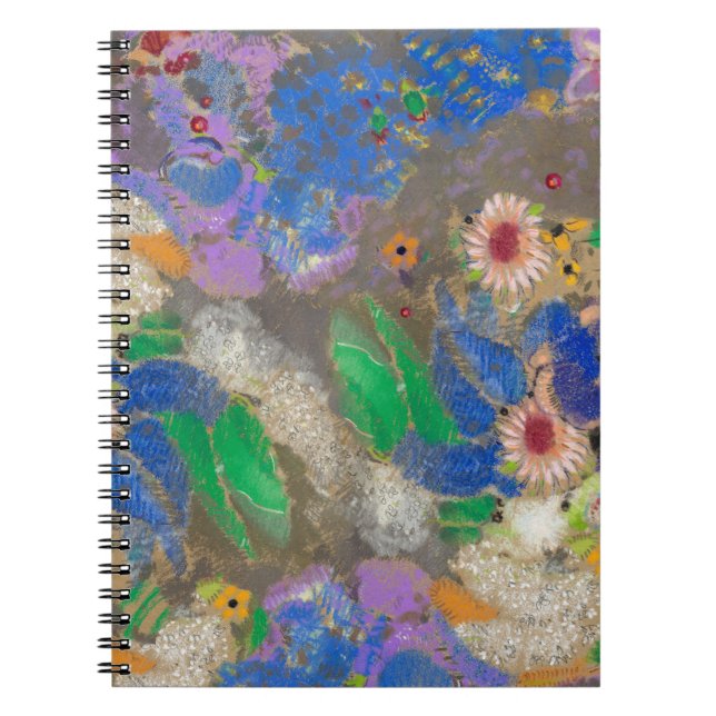 Odilon Redons abstrakt blomma bakgrund. Anteckningsbok (Framsidan)