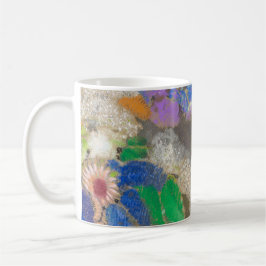 Odilon Redons abstrakt blomma bakgrund. Kaffemugg