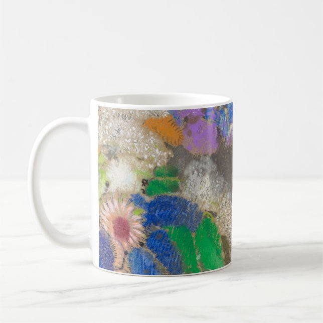 Odilon Redons abstrakt blomma bakgrund. Kaffemugg (Vänster)