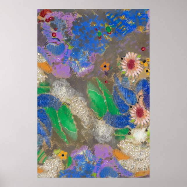 Odilon Redons abstrakt blomma bakgrund.LGE Poster (Framsidan)