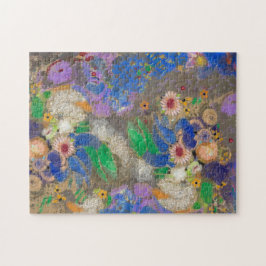 Odilon Redons abstrakt blomma bakgrund. Pussel