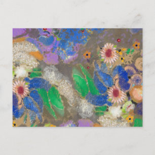 Odilon Redons abstrakt blomma bakgrund. Vykort