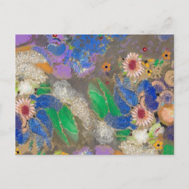Odilon Redons abstrakt blomma bakgrund. Vykort (Framsida)