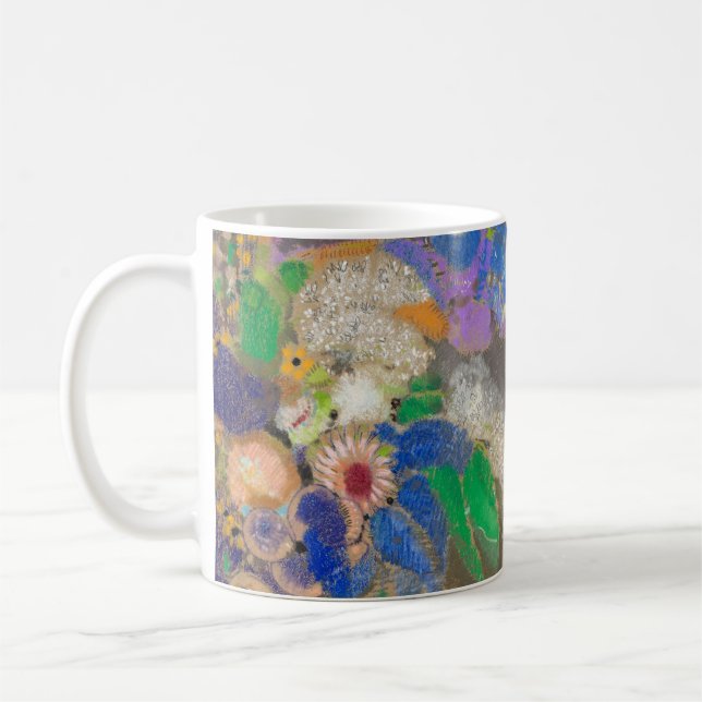 Odilon Redons abstrakta blomsterbakgrund. Kaffemugg (Vänster)
