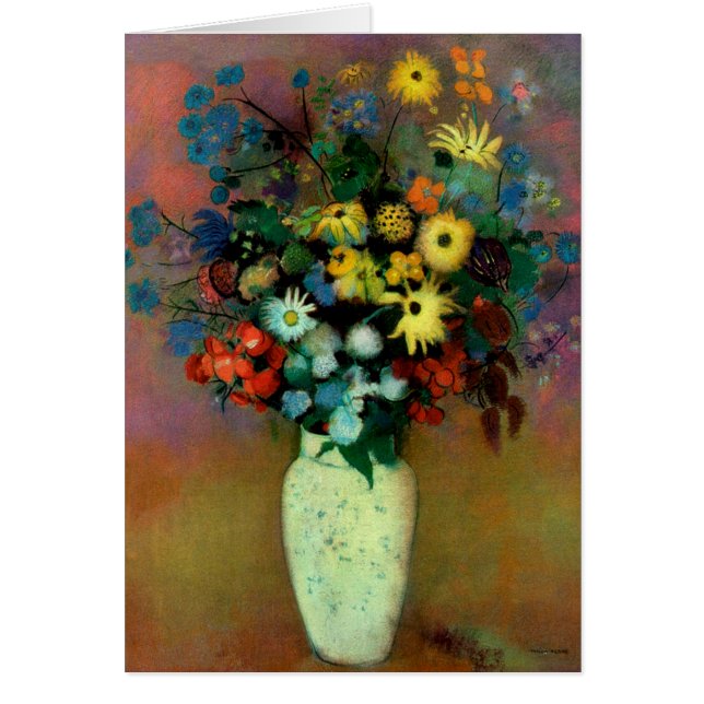 Odilon Redons Vas med blommor (1914) Hälsningskort (Framsidan)