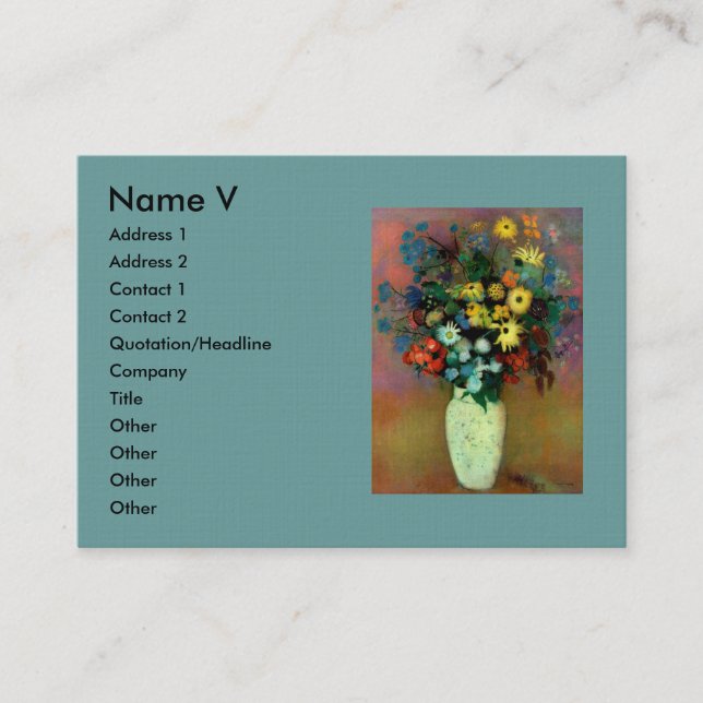 Odilon Redons Vas med blommor (1914) Visitkort (Framsida)