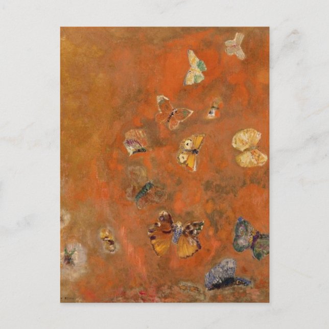 Odilon Redons vykort för fjärilar (Framsida)
