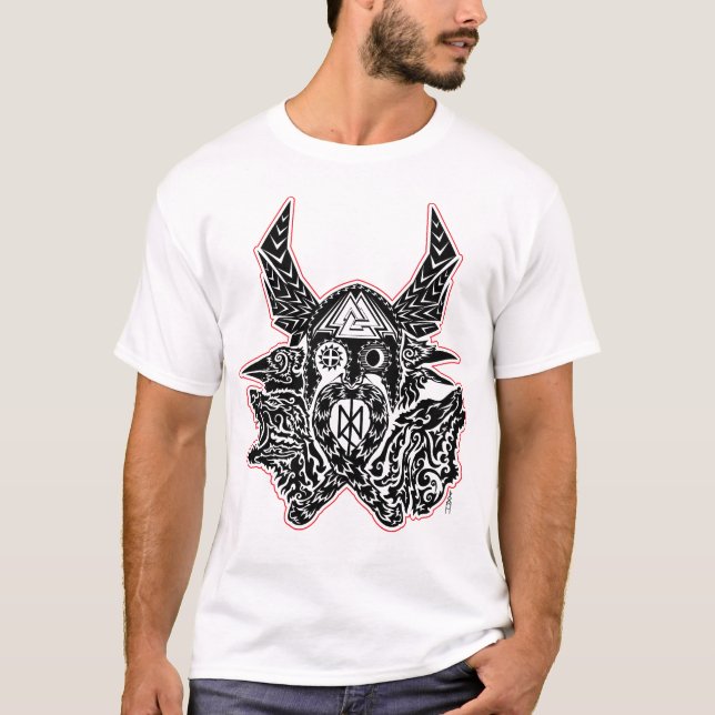 Odin Emblem T-Shirt Svart Bläck Version (Framsida)