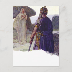 Odin framför en Völva Vykort